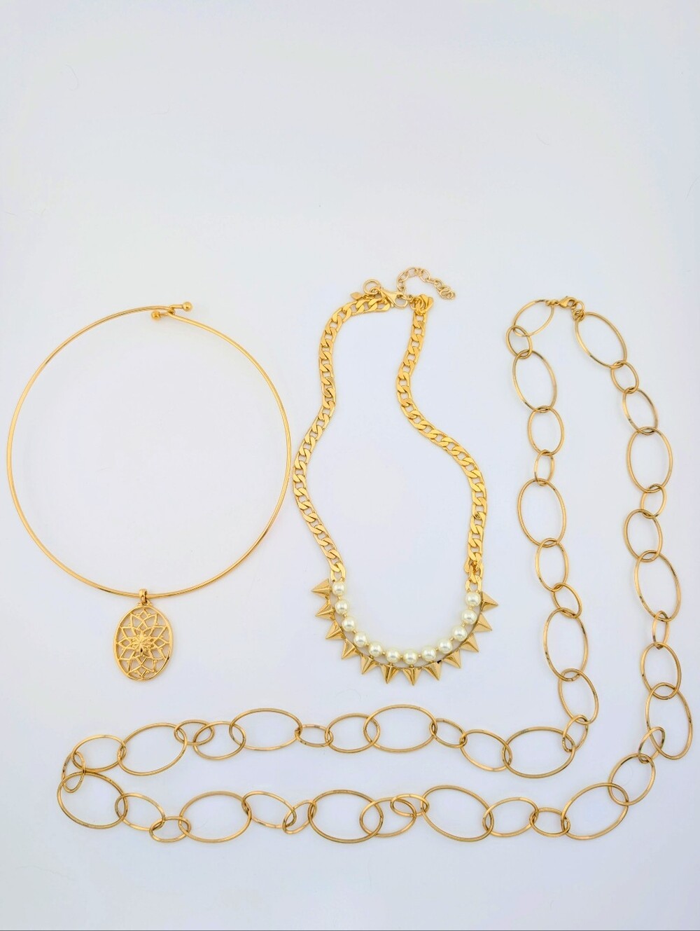 Jewelry Lot #82 - Gold Casual Statement Necklaces - Estate Jewelry Bag